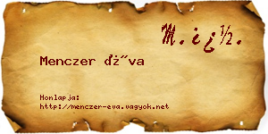 Menczer Éva névjegykártya