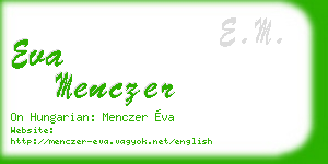 eva menczer business card