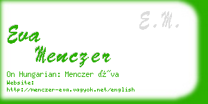 eva menczer business card